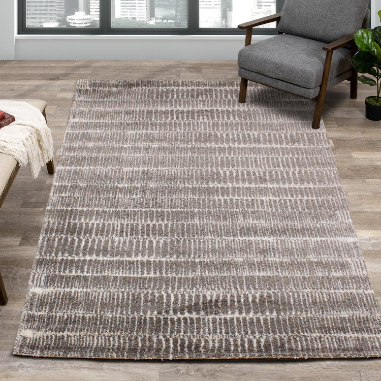 Sable Grey Narrow Lineation Rug by Kalora Interiors