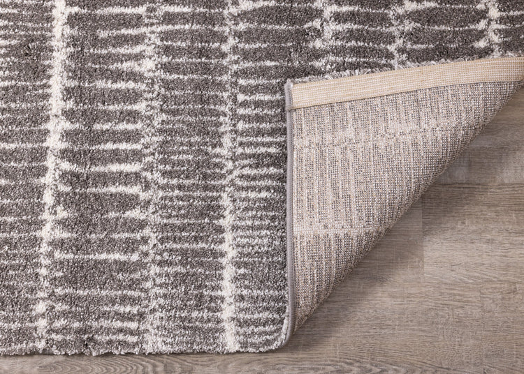 Sable Grey Narrow Lineation Rug by Kalora Interiors