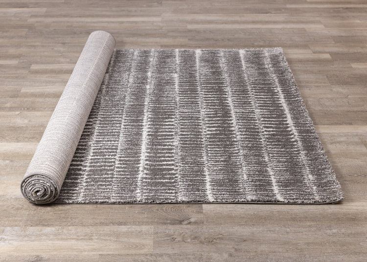 Sable Grey Narrow Lineation Rug by Kalora Interiors