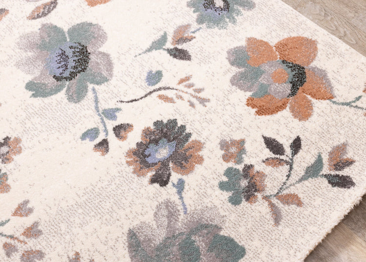 Alfombra Toile Safi Cream Gray Orange Floral de Kalora Interiors