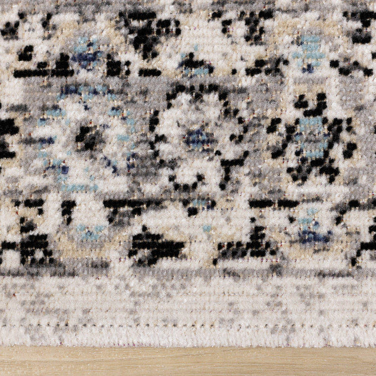 Sara Grey Blue Faded Border Rug by Kalora Interiors