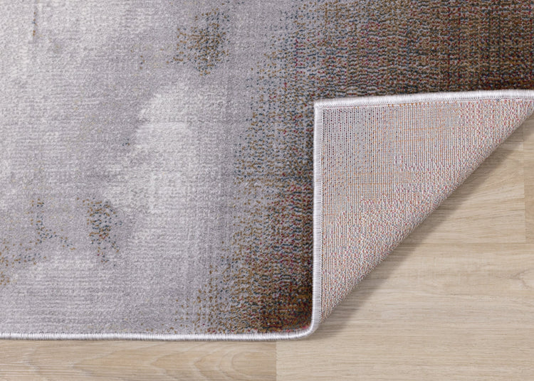 Sidra Cream Orange Foggy Wisps Soft Touch Rug by Kalora Interiors