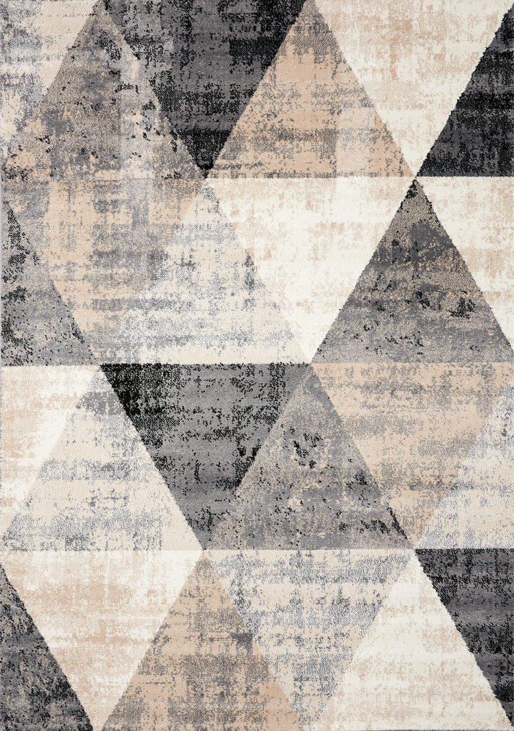 Siecle 16101_613 Cream Beige Triangles Area Rug by Novelle Home