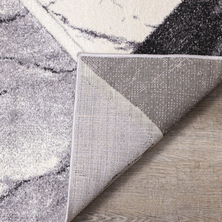 Soho Grey White Geometric Marble Rug by Kalora Interiors