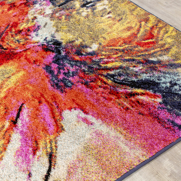 Sovereign B916_0686 Pink Red Yellow Volcano Area Rug by Novelle Home