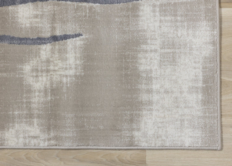 Sylvan Beige Cream Grey Wavy Crossed Lines Rug by Kalora Interior