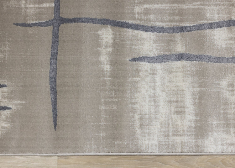 Sylvan Beige Cream Grey Wavy Crossed Lines Rug by Kalora Interior