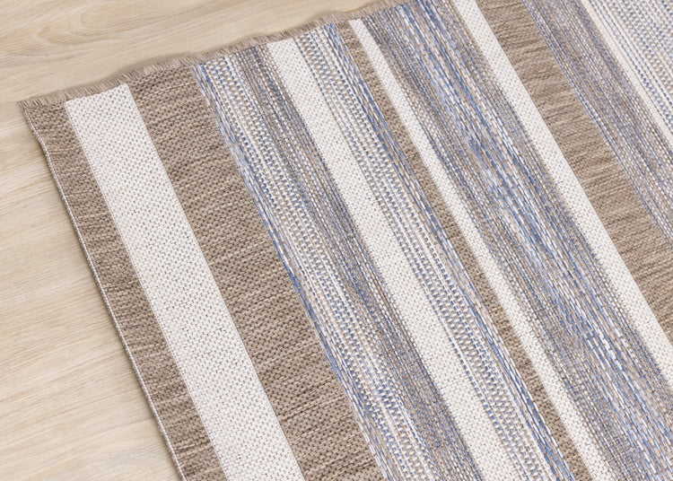 Trellis Grey Brown Banded Indoor/Outdoor Rug by Kalora Interiors