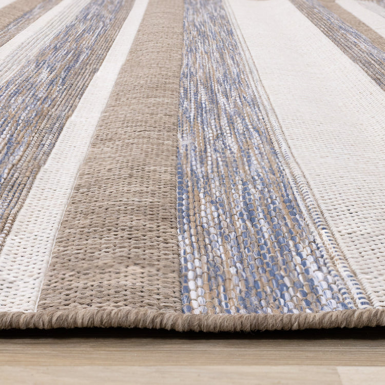 Trellis Grey Brown Banded Indoor/Outdoor Rug by Kalora Interiors