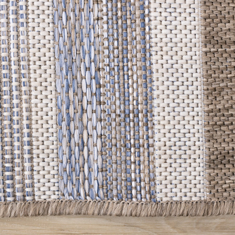 Trellis Grey Brown Banded Indoor/Outdoor Rug by Kalora Interiors