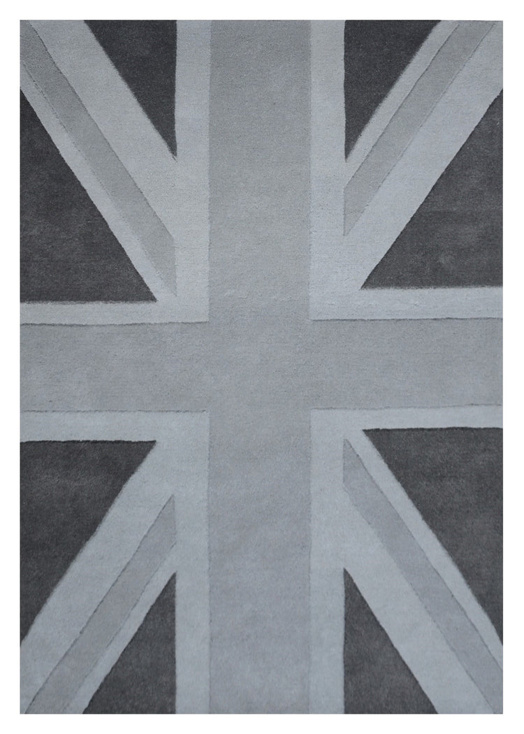 Uk Flag UKF-GRY Hand Tufted Wool Grey Area Rug By Viana Inc