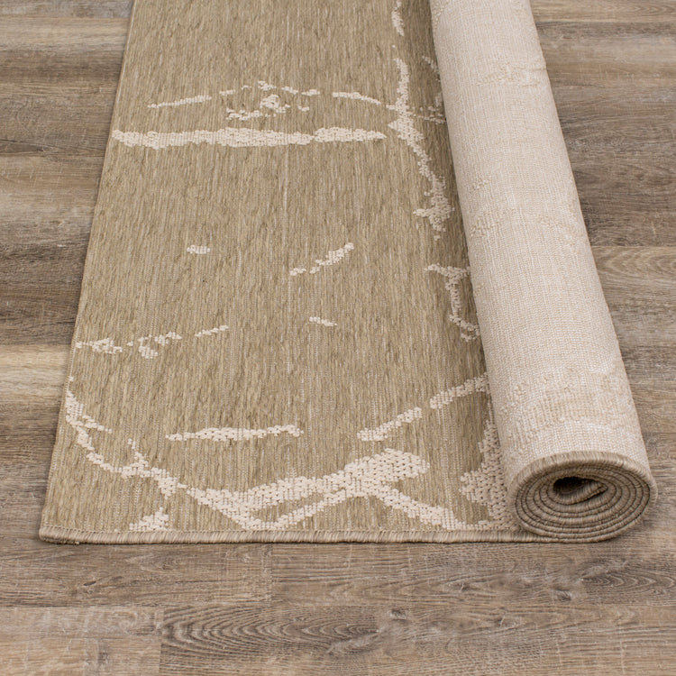 Ventura 7771_H819 Beige Crema Demarcation Alfombra interior exterior de Novelle Home