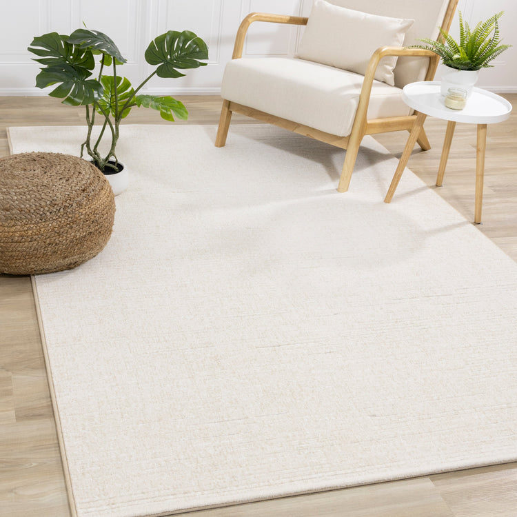 Ella Cream Carved Pile Plush Rug by Kalora Interiors