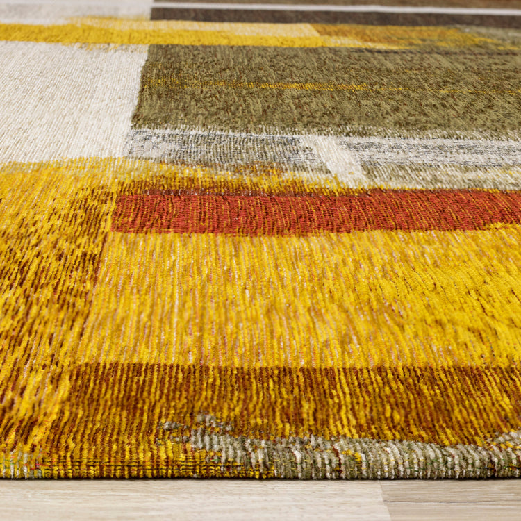 Alfombra de patchwork en tonos tierra de la catedral de Kalora Interiors