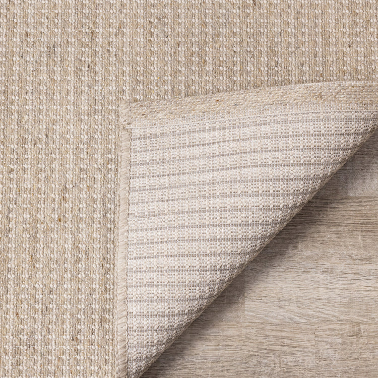 Peak Beige Variegated Texture Block Wool Rug by Kalora Interiors