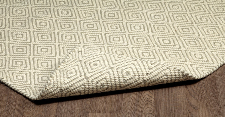 Chicago CHI-ISGR Flat Weave Reversible Wool Ivory/Silver/Grey Area Rug By Viana Inc
