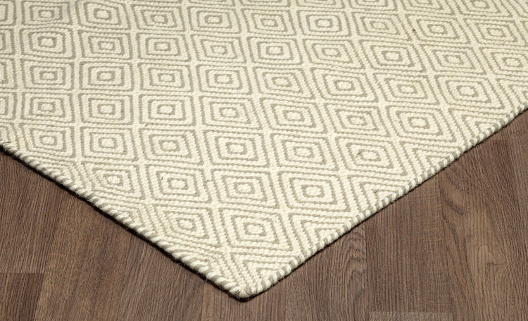 Chicago CHI-ISGR Flat Weave Reversible Wool Ivory/Silver/Grey Area Rug By Viana Inc