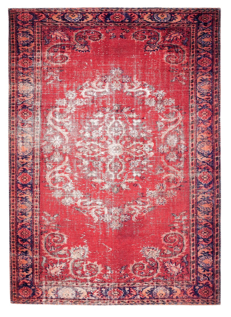 Sparx Medallion Distressed Red Washable Modern Rug by Viana