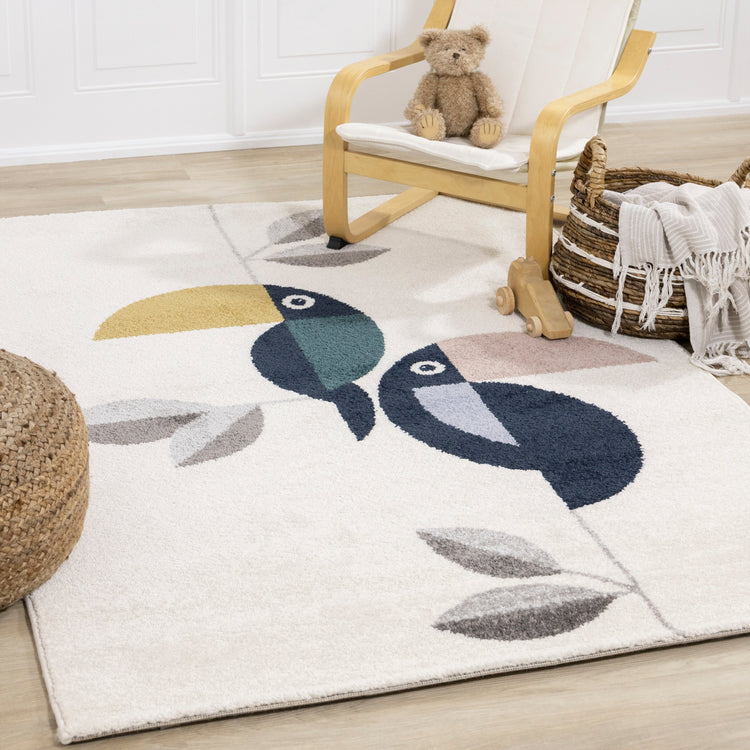 Kids Colourful Toucan Area Rug by Kalora Interiors