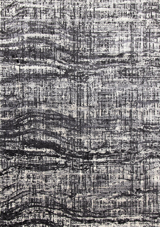 Lyric Grey White Distressed Curvy Rug by Kalora Interiors