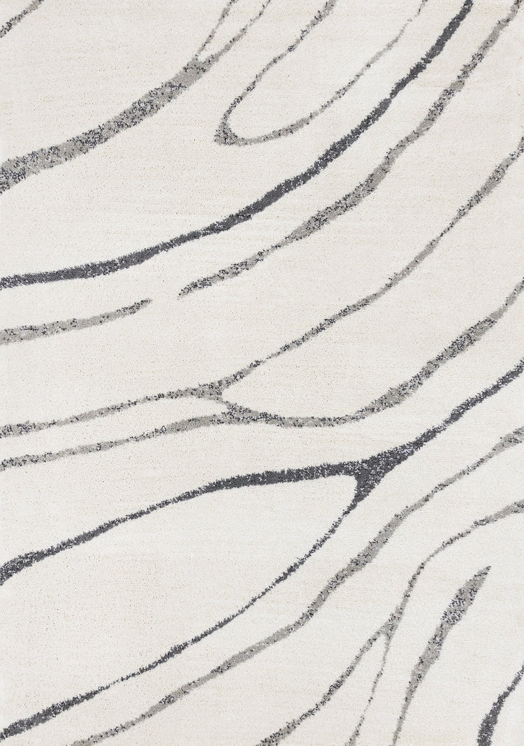 Ravine Cream Grey Wishbone Shag Rug de Kalora Interiors
