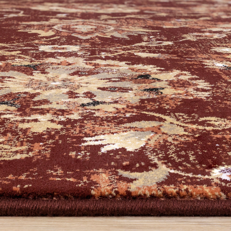 Claro Red Beige Traditional Plush Rug by Kalora Interiors