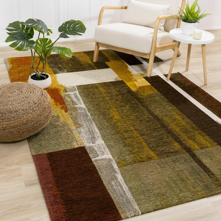 Cathedral Earth Toned Patchwork Rug by Kalora Interiors