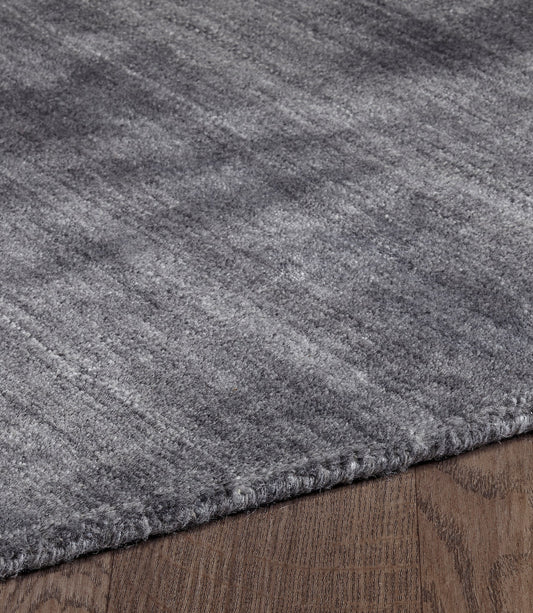 Luxe LUX-187DGRY Hand Loomed Wool Viscose Dark Grey Area Rug By Viana Inc