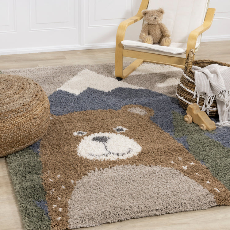 Kids Friendly Bear Area Rug by Kalora Interiors