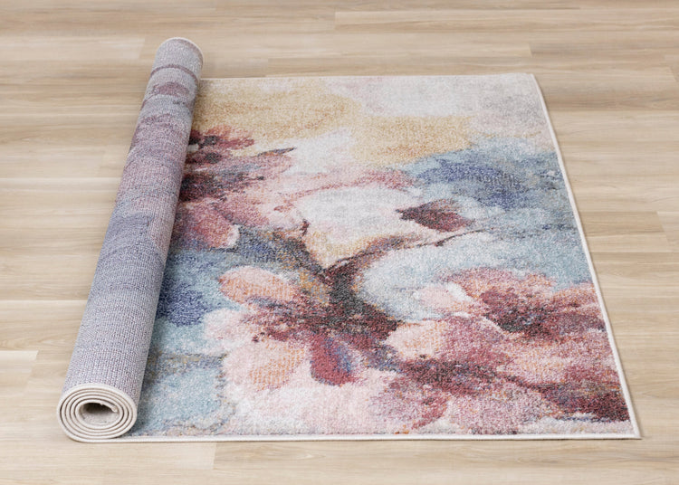 Alfombra Fresco Blue Pink Yellow Cherry Blossom de Kalora Interiors