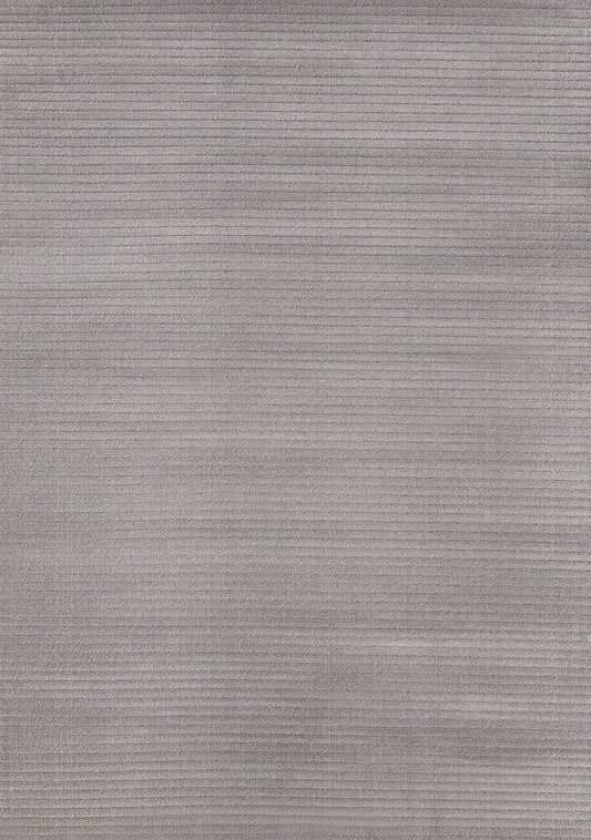 Alfombra de felpa con rayas talladas en gris Ella de Kalora Interiors