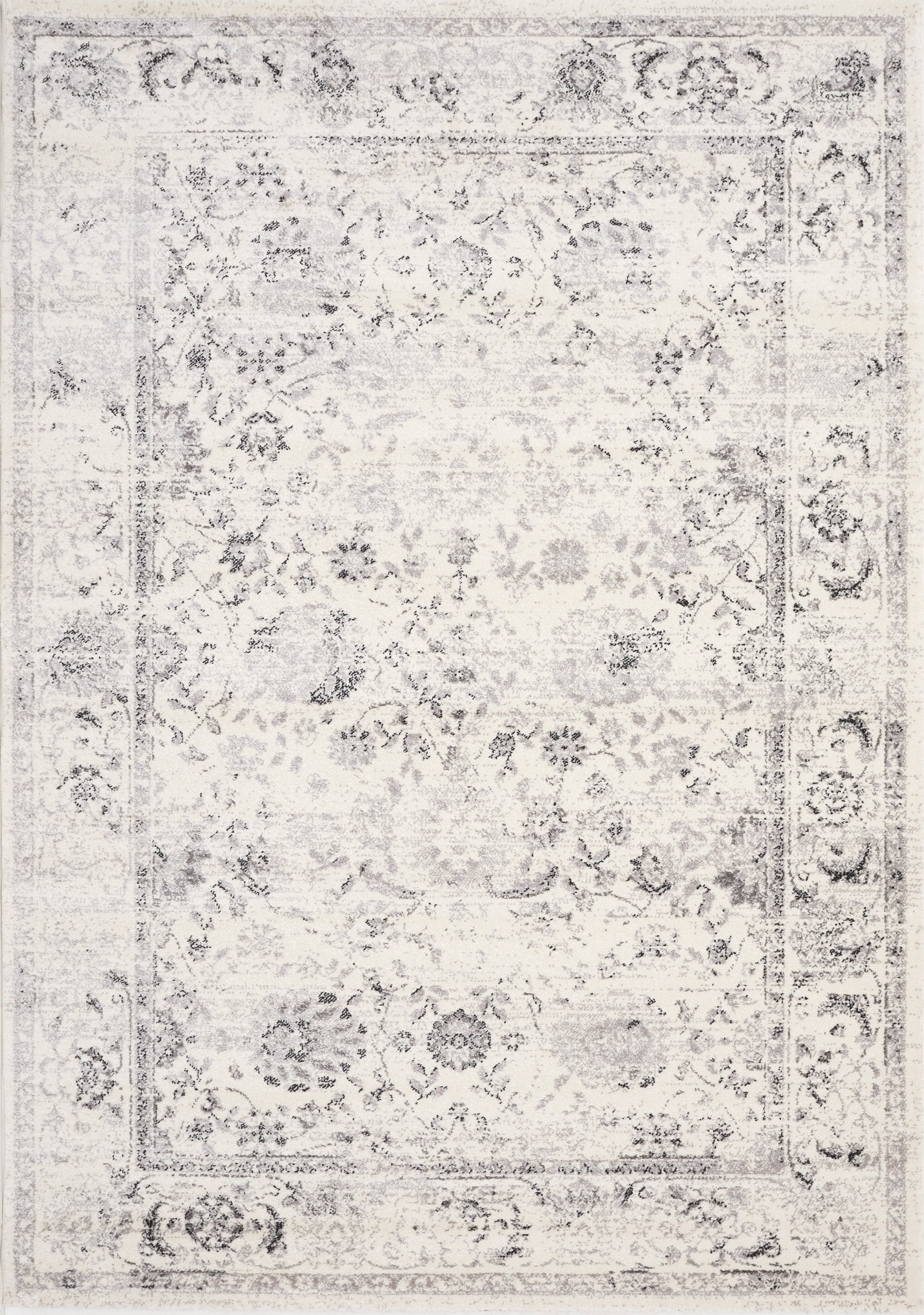 Safi Cream Grey Traditional Border Rug by Kalora Interiors | Rug Love