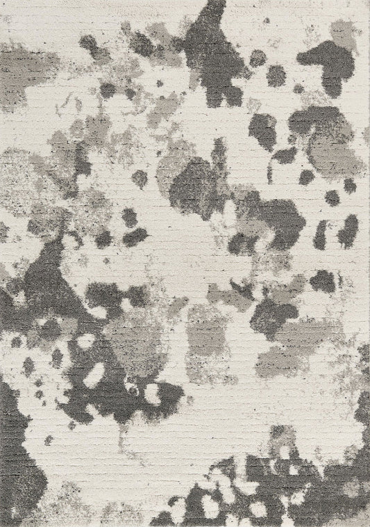 Ravine Cream Grey Cowhide Design Rug by Kalora Interiors