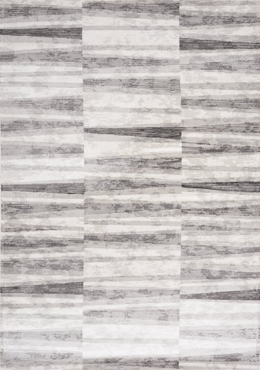 Chorus Grey White Striped Rug by Kalora Interiors