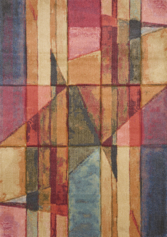 Alfombra tallada con vidrieras en rosa, amarillo y azul Folio de Kalora Interiors